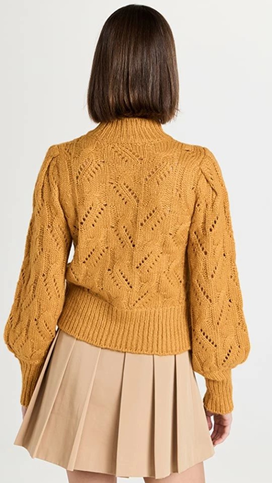 Turtle & Mock Necks * | Buy Veronica Beard Wilden Sweater Gold