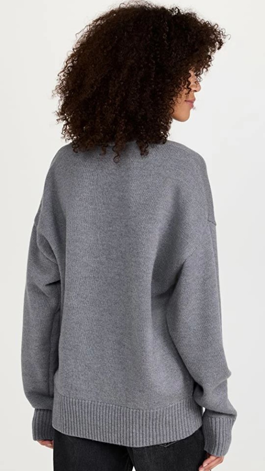 Turtle & Mock Necks * | Outlet Ami Adc Funnel Neck Sweater Grey/Black