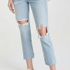 Distressed Jeans * | Cheapest Citizens Of Humanity Charlotte Crop High Rise Straight Jeans Ocean Falls