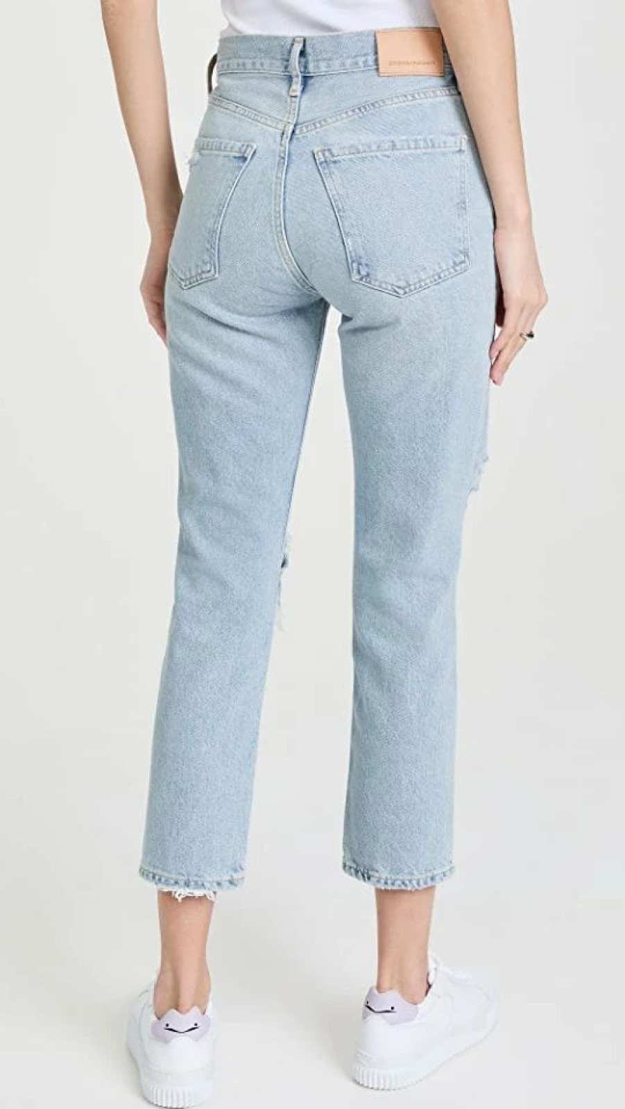 Distressed Jeans * | Cheapest Citizens Of Humanity Charlotte Crop High Rise Straight Jeans Ocean Falls