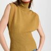 Turtle & Mock Necks * | Top 10 Victoria Beckham Sleeveless Turtleneck Sweater Olive