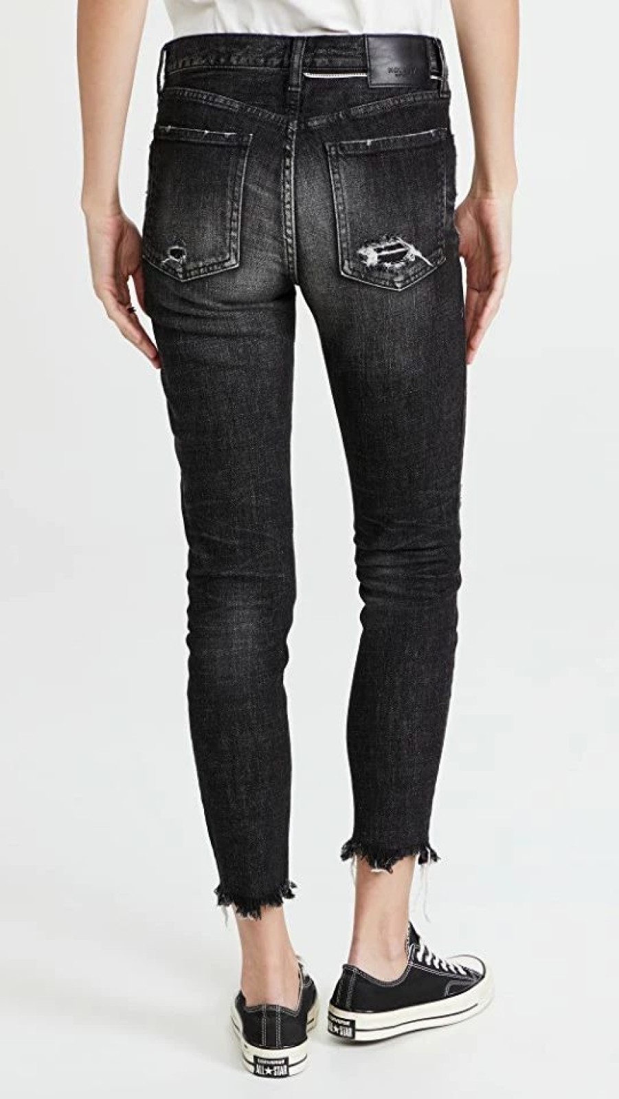 Distressed Jeans * | Flash Sale Moussy Vintage Mv Diana Skinny Jeans Blk