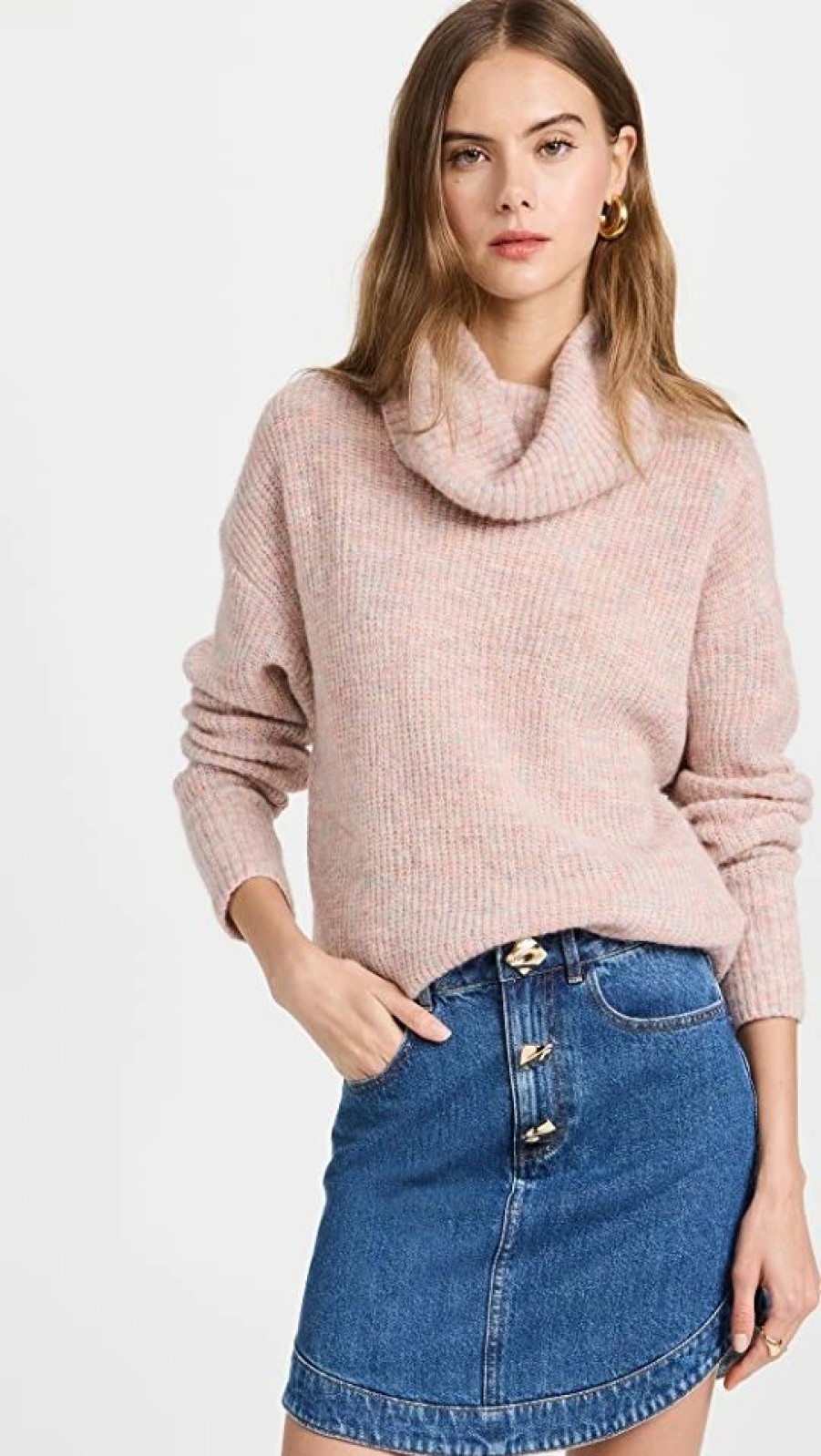 Turtle & Mock Necks * | Wholesale Iro Daisy Sweater Multico Pink