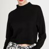 Turtle & Mock Necks * | Cheapest Reformation Cashmere Cropped Turtleneck Sweater Black