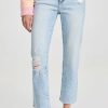 Distressed Jeans * | Best Deal Dl1961 Patti Straight High Rise Vintage Ankle Jeans Lt Seaglass Distressed (Vintag