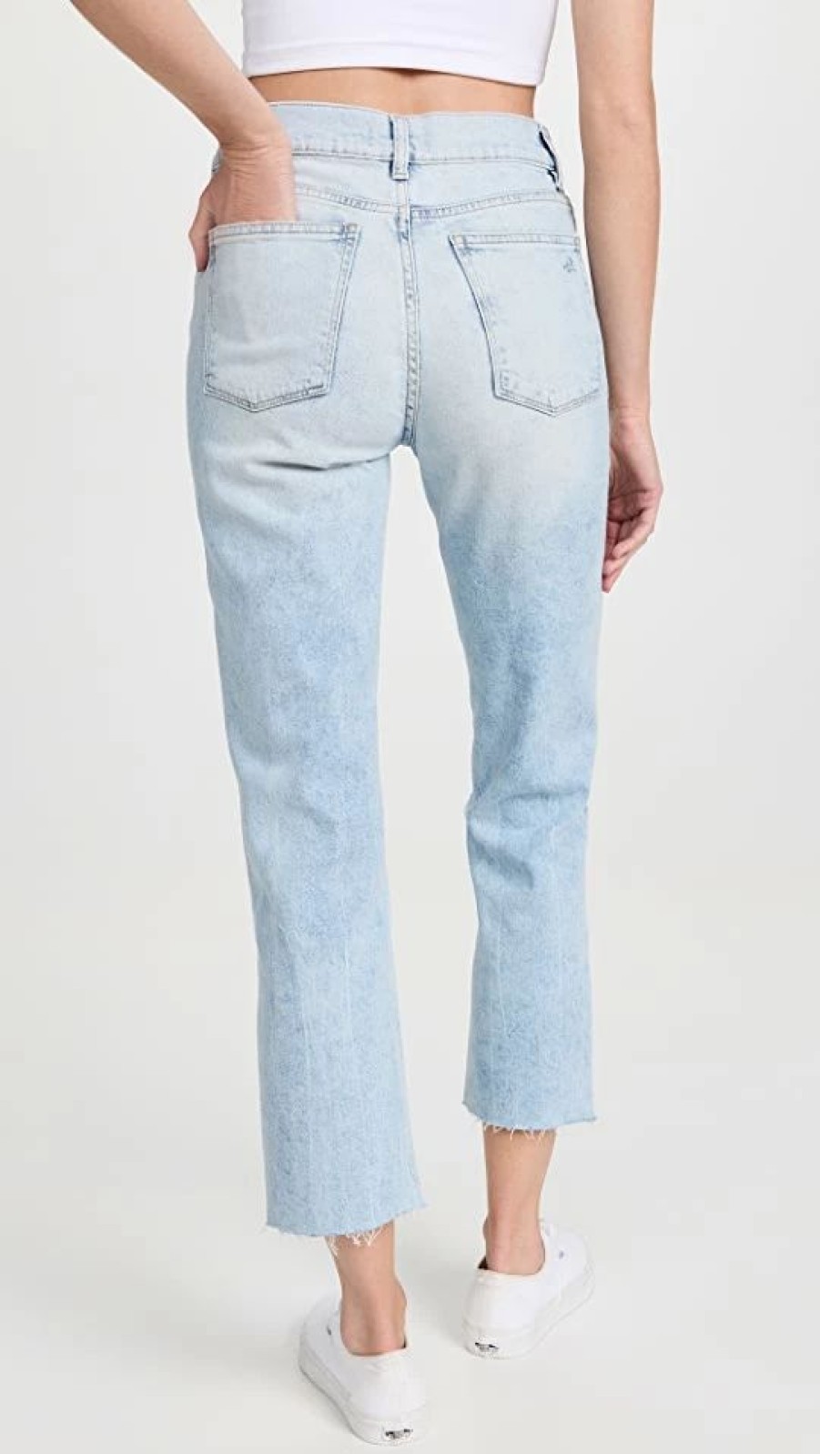 Distressed Jeans * | Best Deal Dl1961 Patti Straight High Rise Vintage Ankle Jeans Lt Seaglass Distressed (Vintag