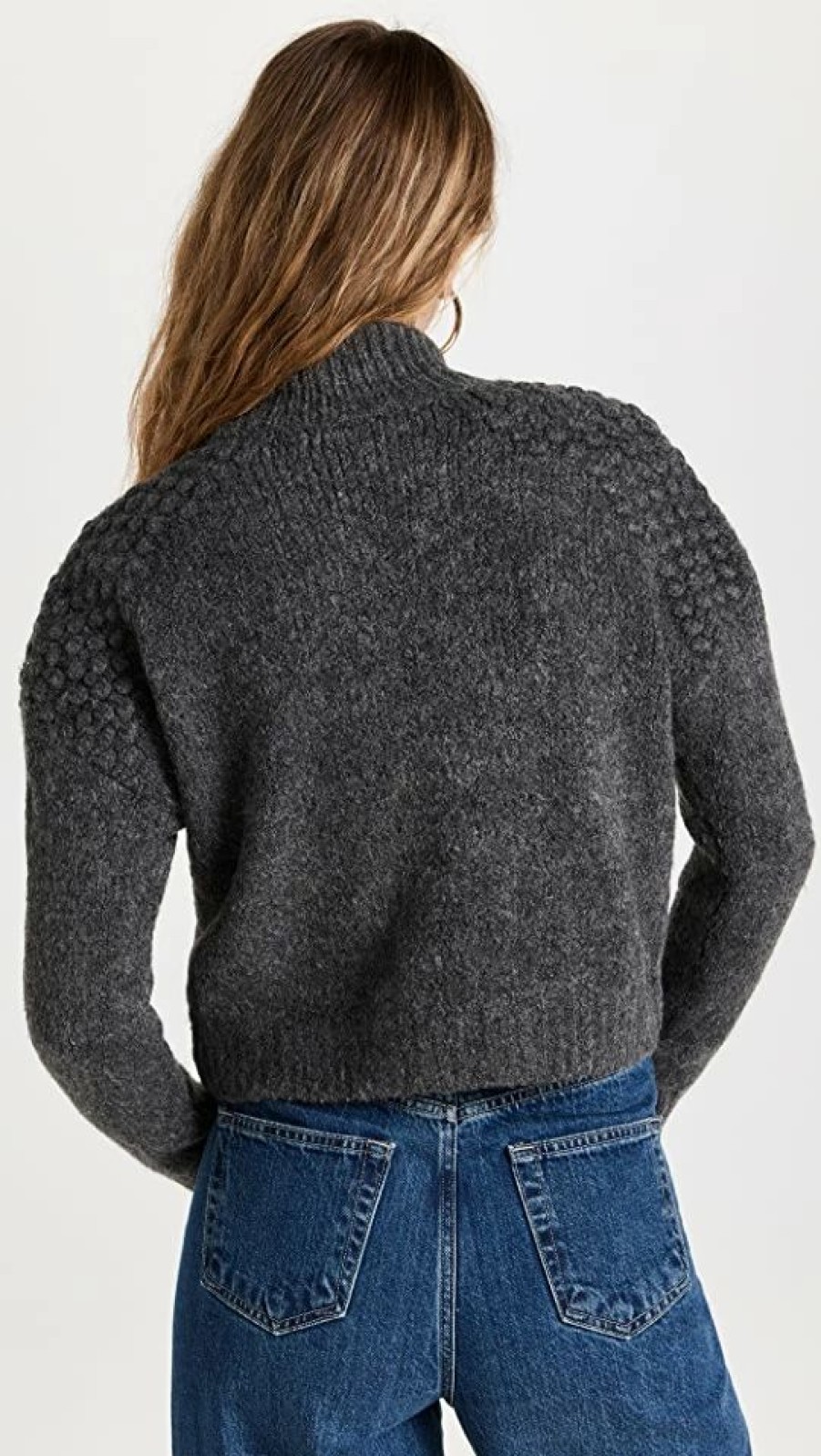 Turtle & Mock Necks * | Best Deal Free People Bradley Pullover Charcoal