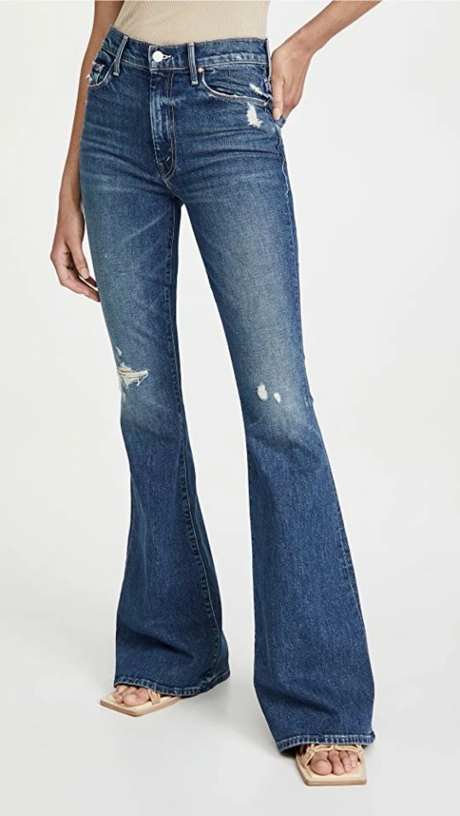 Distressed Jeans * | Hot Sale Mother The Super Cruiser Jeans Born To Bite