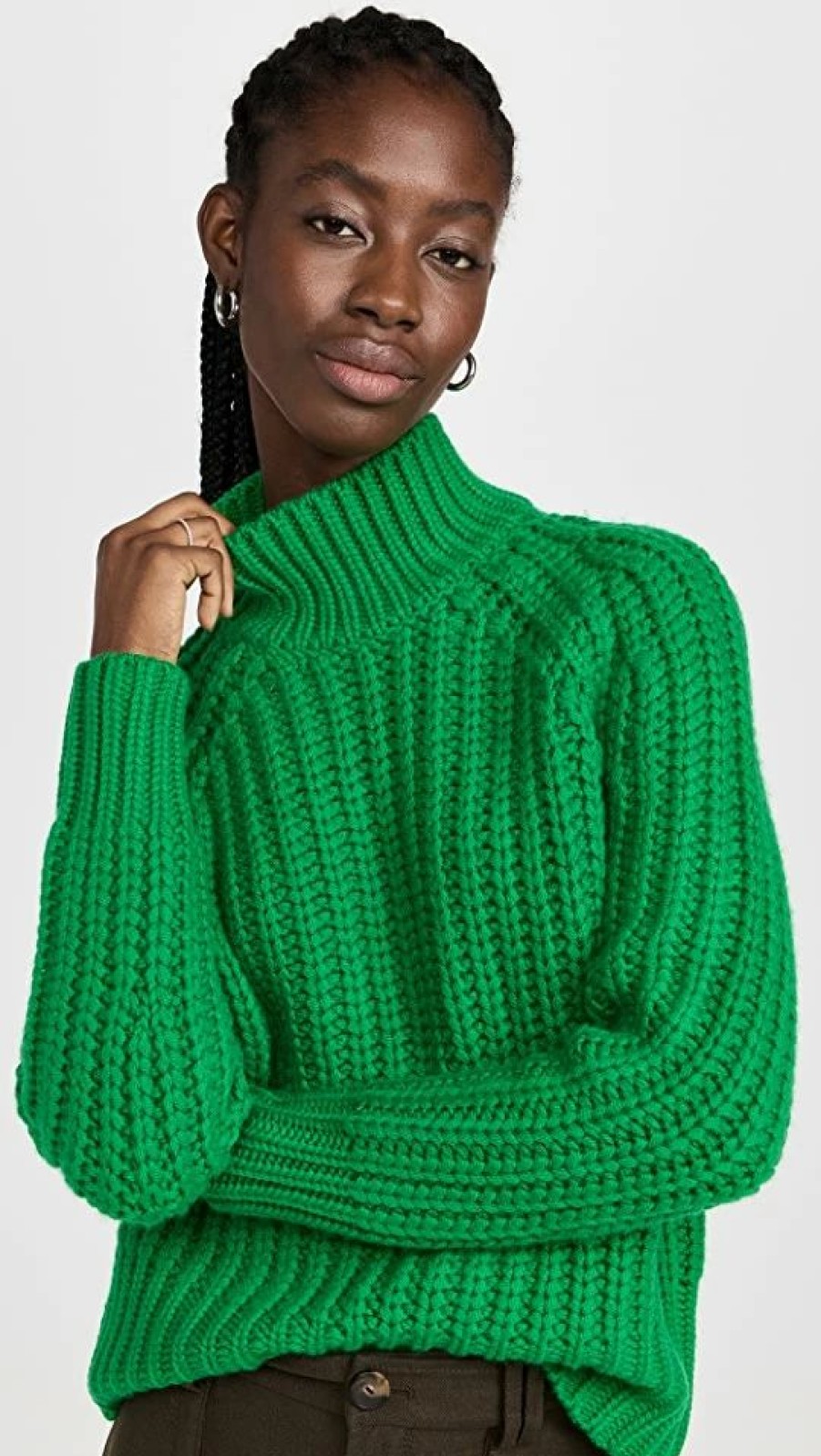 Turtle & Mock Necks * | Top 10 Vince Ribbed Turtleneck Emerald