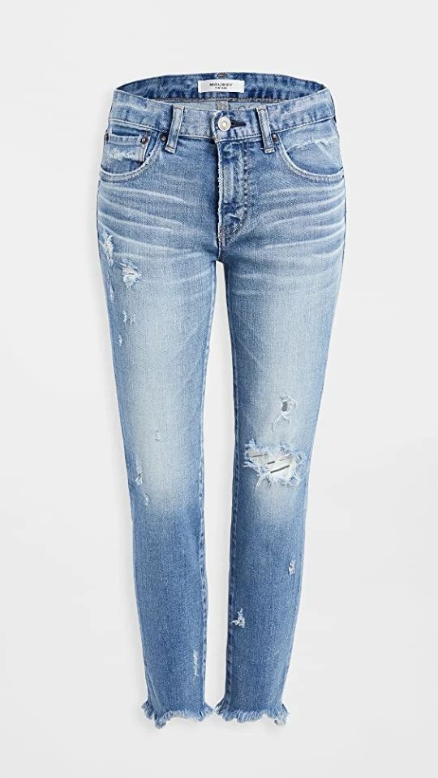 Distressed Jeans * | Outlet Moussy Vintage Mv Glendele Skinny Jeans Light Blue