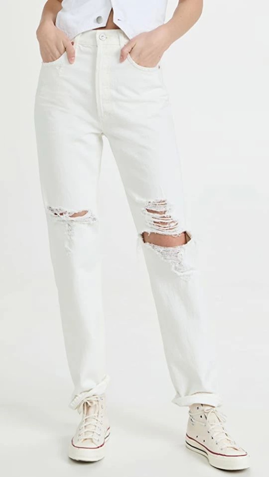 Distressed Jeans * | Discount Citizens Of Humanity Eva High Rise Baggy Jeans Meringue