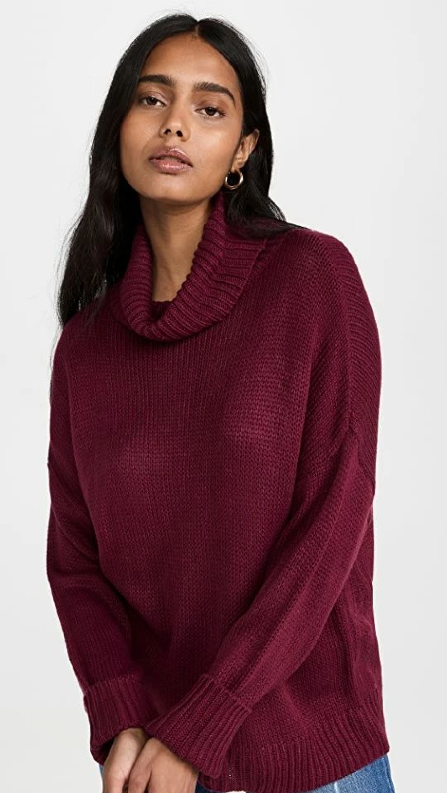 Turtle & Mock Necks * | Deals 525 Soft Acrylic Easy Turtleneck Pullover Wine