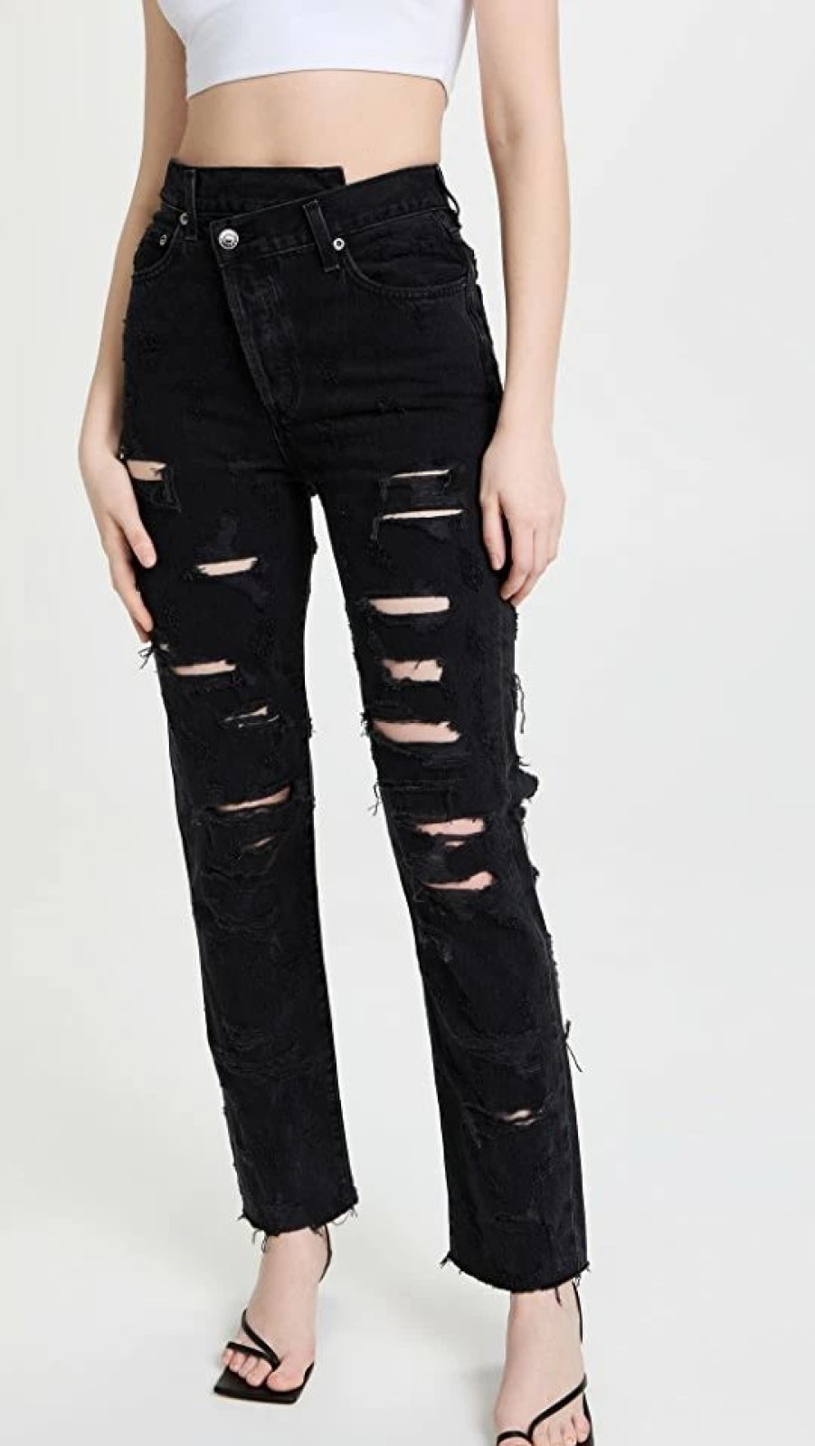 Distressed Jeans * | Buy Agolde Criss Cross Straight Jeans Feverish