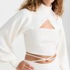 Turtle & Mock Necks * | Flash Sale Significant Other Lia Crop Knit Top Cream