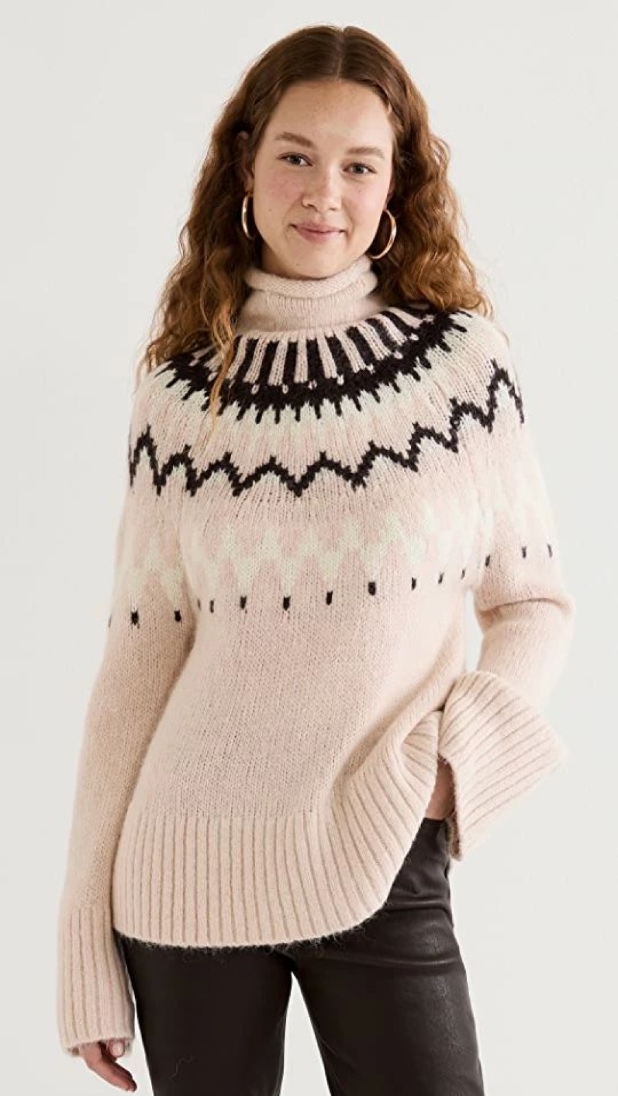 Turtle & Mock Necks * | New A.L.C. Ruby Sweater Pink Natural Multi