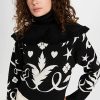 Turtle & Mock Necks * | Best Reviews Of Hayley Menzies Belle Starr Merino Jacquard Sweater Black