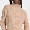 Turtle & Mock Necks * | Budget Vince Cable Cutout Sweater Camel