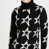 Turtle & Mock Necks * | Best Reviews Of Perfect Moment Star Dust Sweater Black/Snow White Star