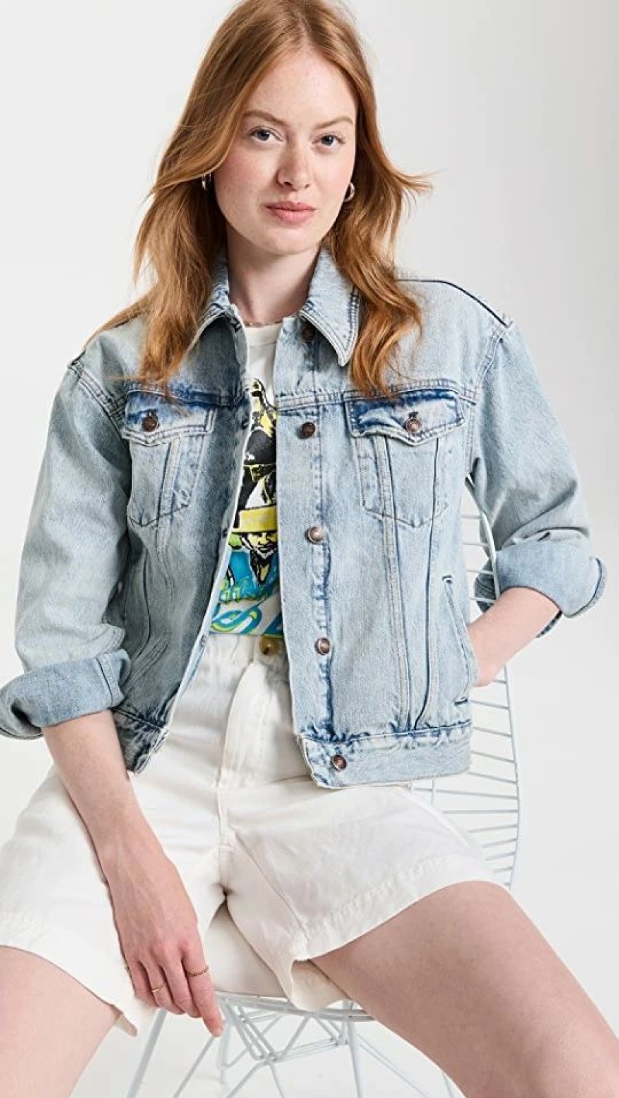 Jean Jackets * | Wholesale Free People Jolene Trucker Jacket Tennessee River