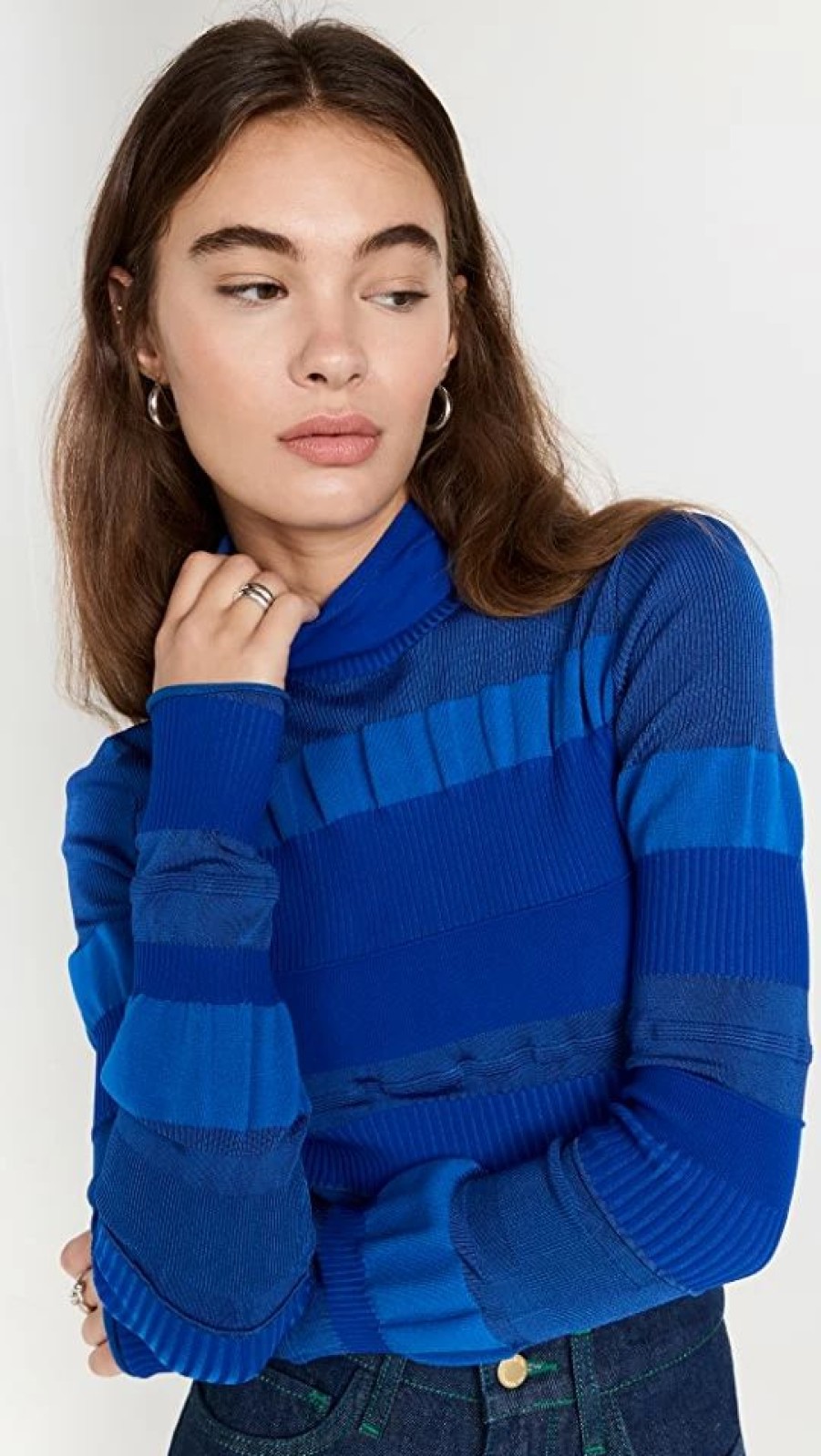 Turtle & Mock Necks * | Brand New Acne Studios Mixed Rib Sweater Blue