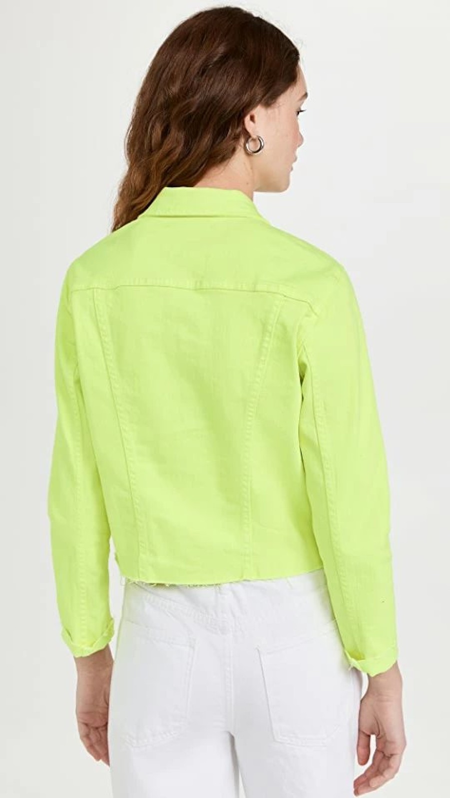 Jean Jackets * | New L'Agence Janelle Slim Raw Jacket Chartreuse