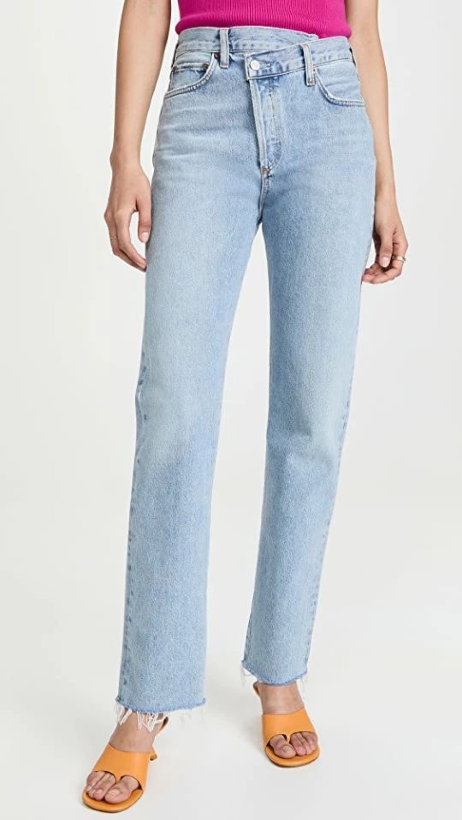 Distressed Jeans * | Flash Sale Agolde Crisscross Straight Legged Jeans Dimension