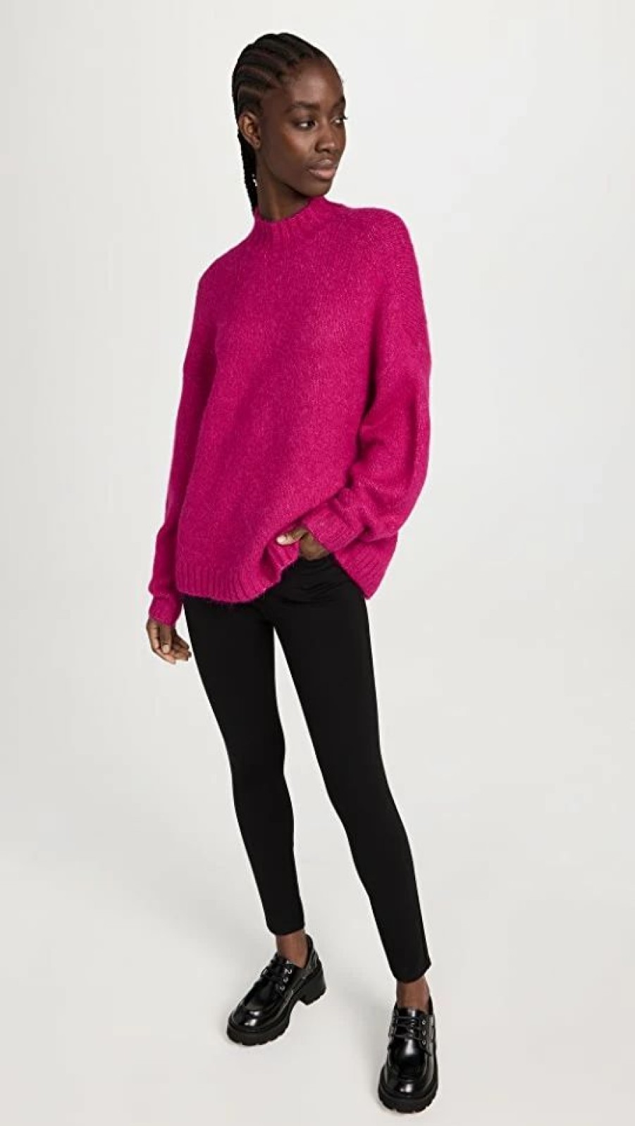 Turtle & Mock Necks * | Best Sale Pistola Denim Carlen Sweater Fuchsia