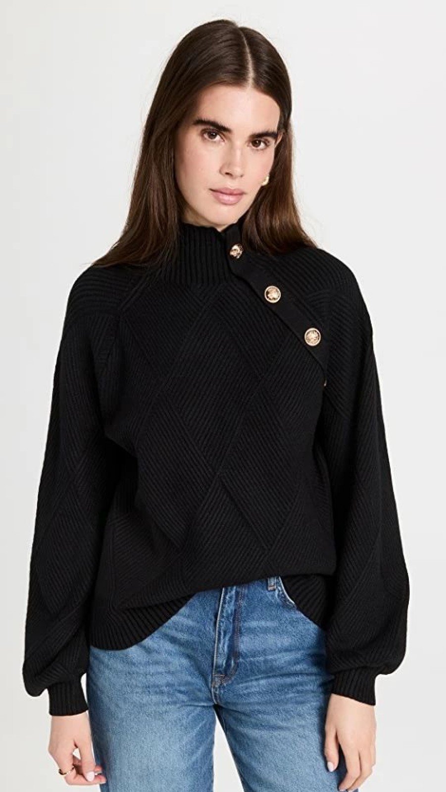 Turtle & Mock Necks * | Best Deal Line & Dot Stevie Sweater Black