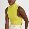 Turtle & Mock Necks * | Buy Rokh Vest Knit Top With Side Strap Neon