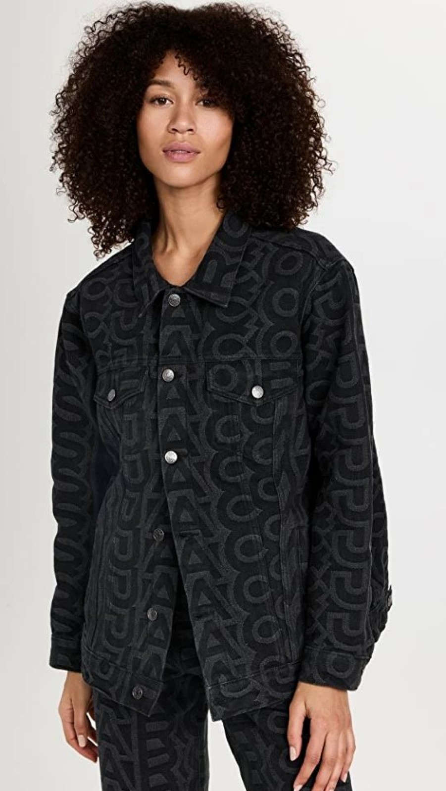 Jean Jackets * | Deals Marc Jacobs Monogram Denim Jacket Black