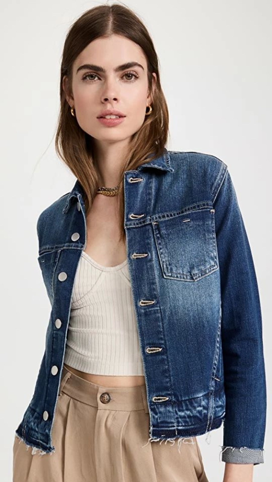 Jean Jackets * | Wholesale L'Agence Tatiana Released Hem Jacket Talladega