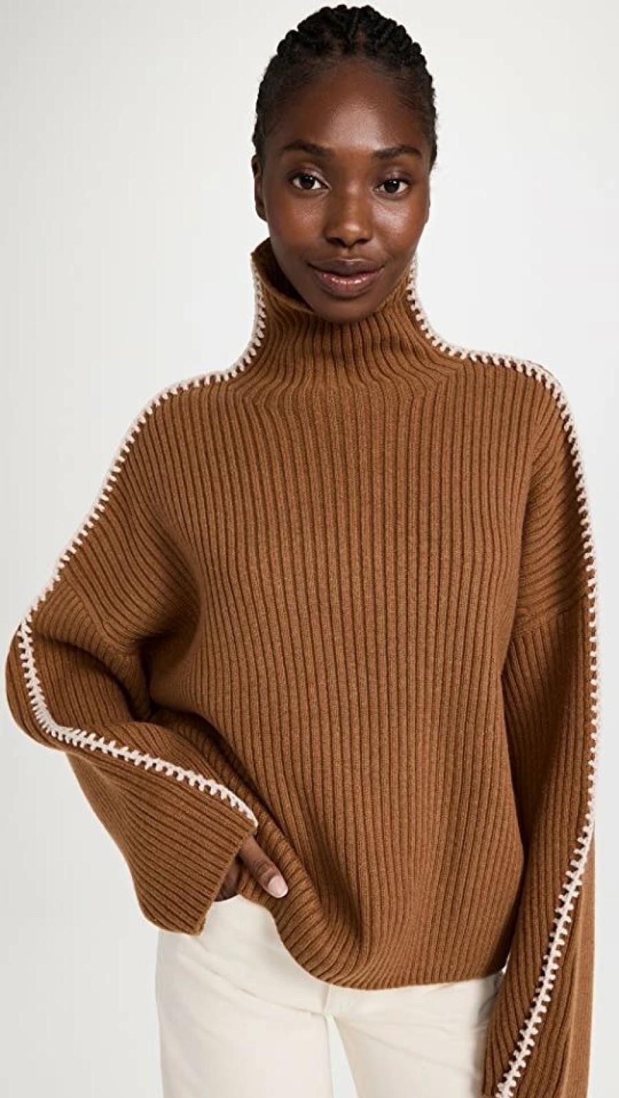 Turtle & Mock Necks * | Best Deal Rag & Bone Ingrid Rib Turtleneck Dark Brown