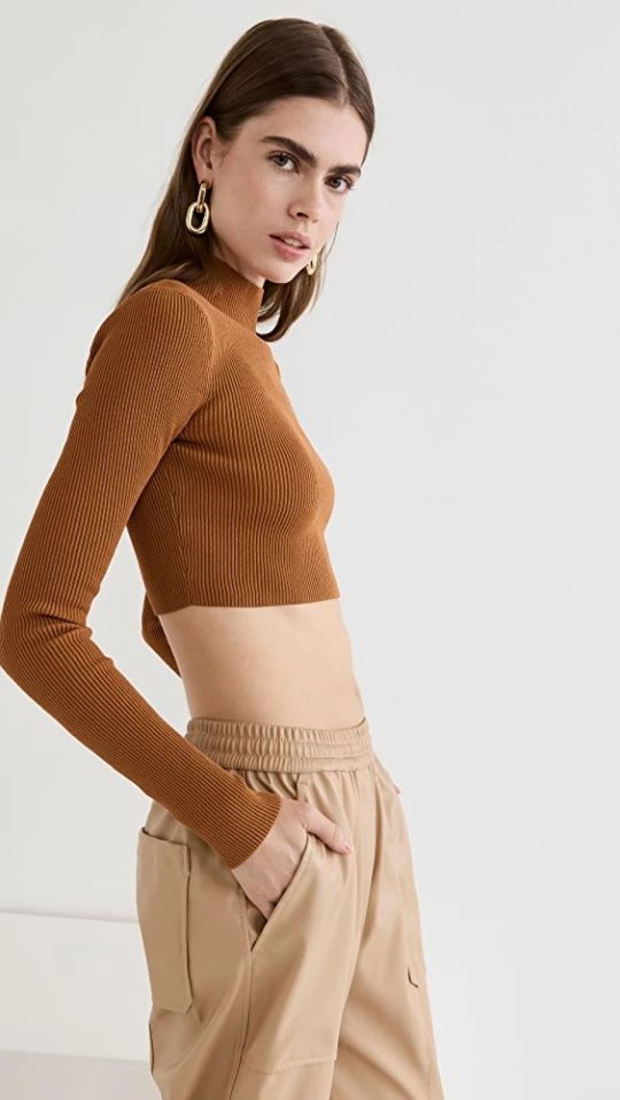 Turtle & Mock Necks * | Best Deal A.L.C. Stacey Sweater Cognac