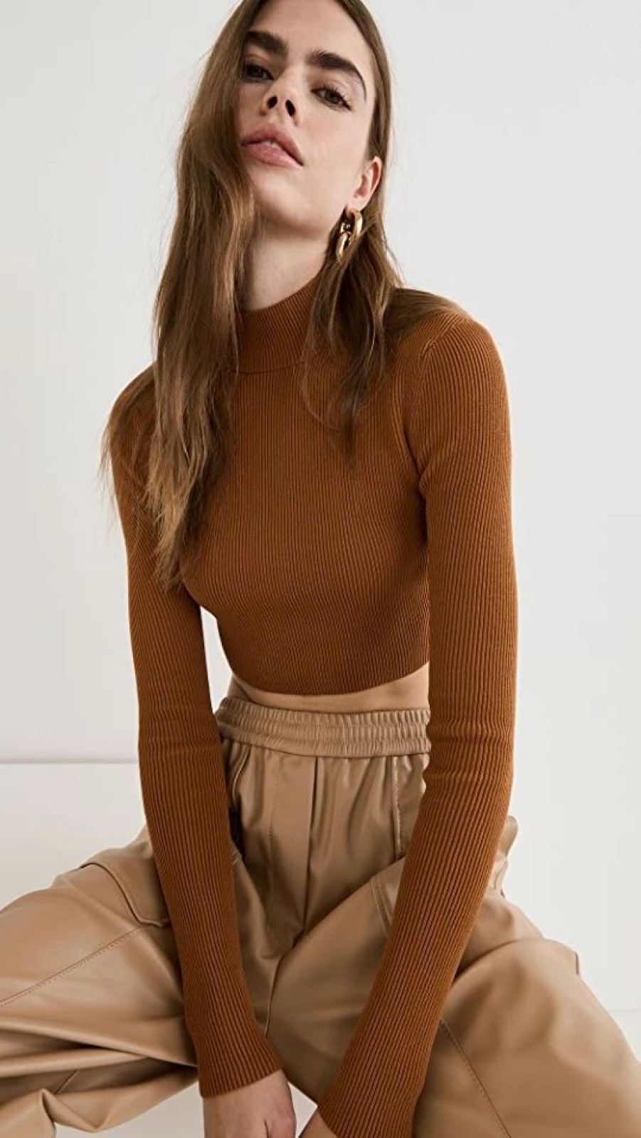 Turtle & Mock Necks * | Best Deal A.L.C. Stacey Sweater Cognac