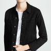 Jean Jackets * | Cheapest L'Agence Janelle Slim Raw Jacket Saturated Black