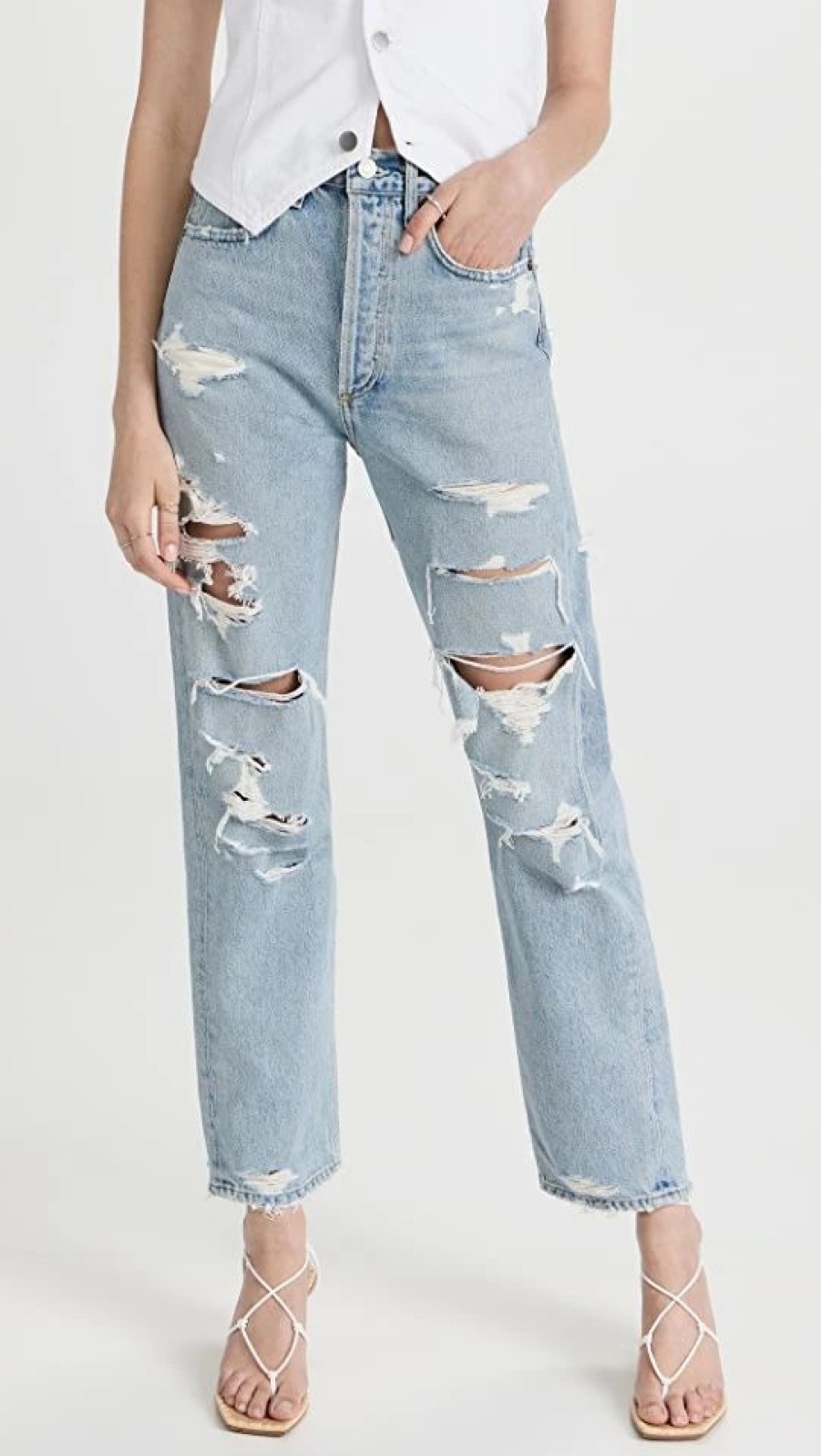 Distressed Jeans * | Discount Agolde 90'S High Rise Loose Fit Jeans Unhinged