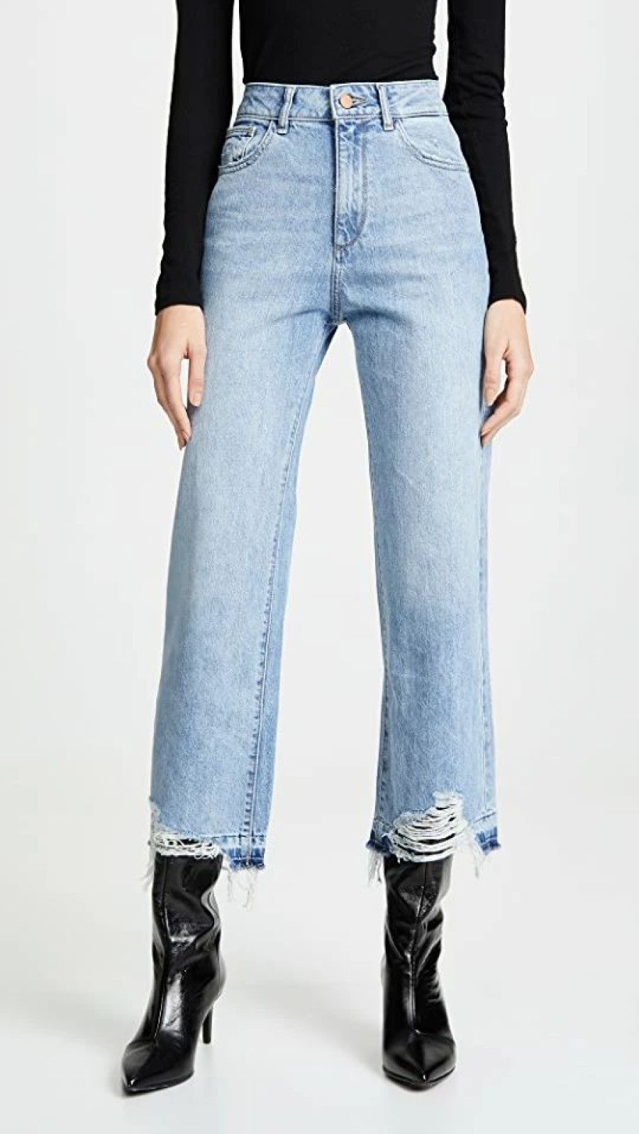 Distressed Jeans * | Deals Dl1961 Hepburn High Rise Wide Leg Jeans Slate