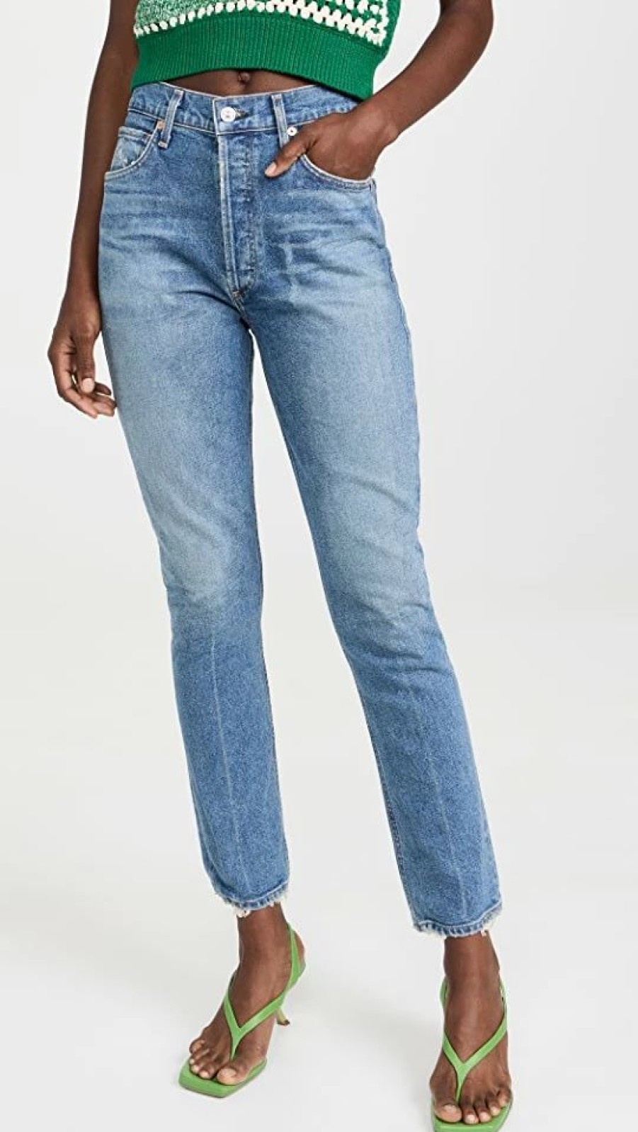 Distressed Jeans * | Brand New Citizens Of Humanity Charlotte High Rise Straight Jeans Dimple