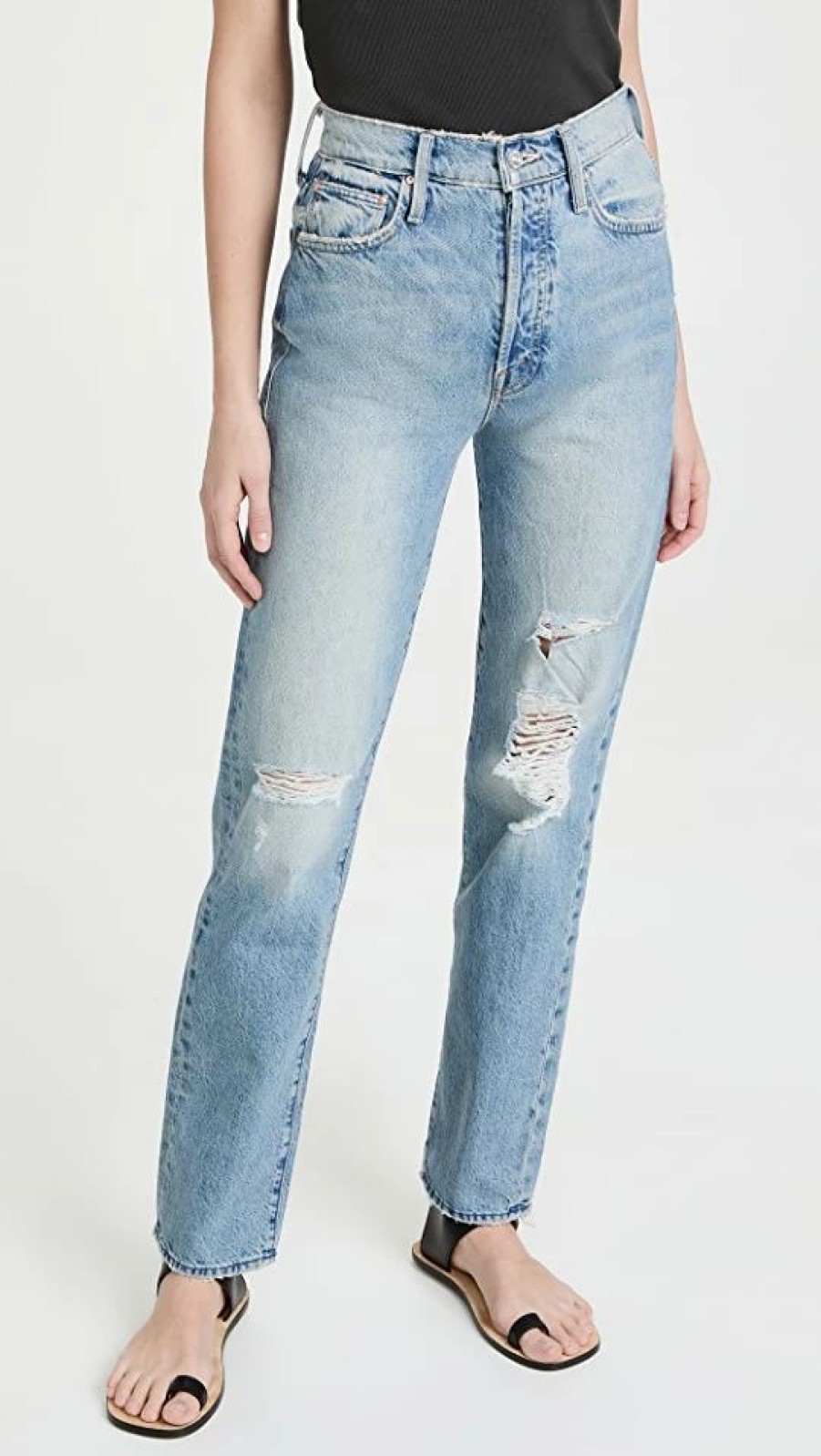 Distressed Jeans * | Discount Mother The Huffy Skimp Jeans Hotter On The Other Side