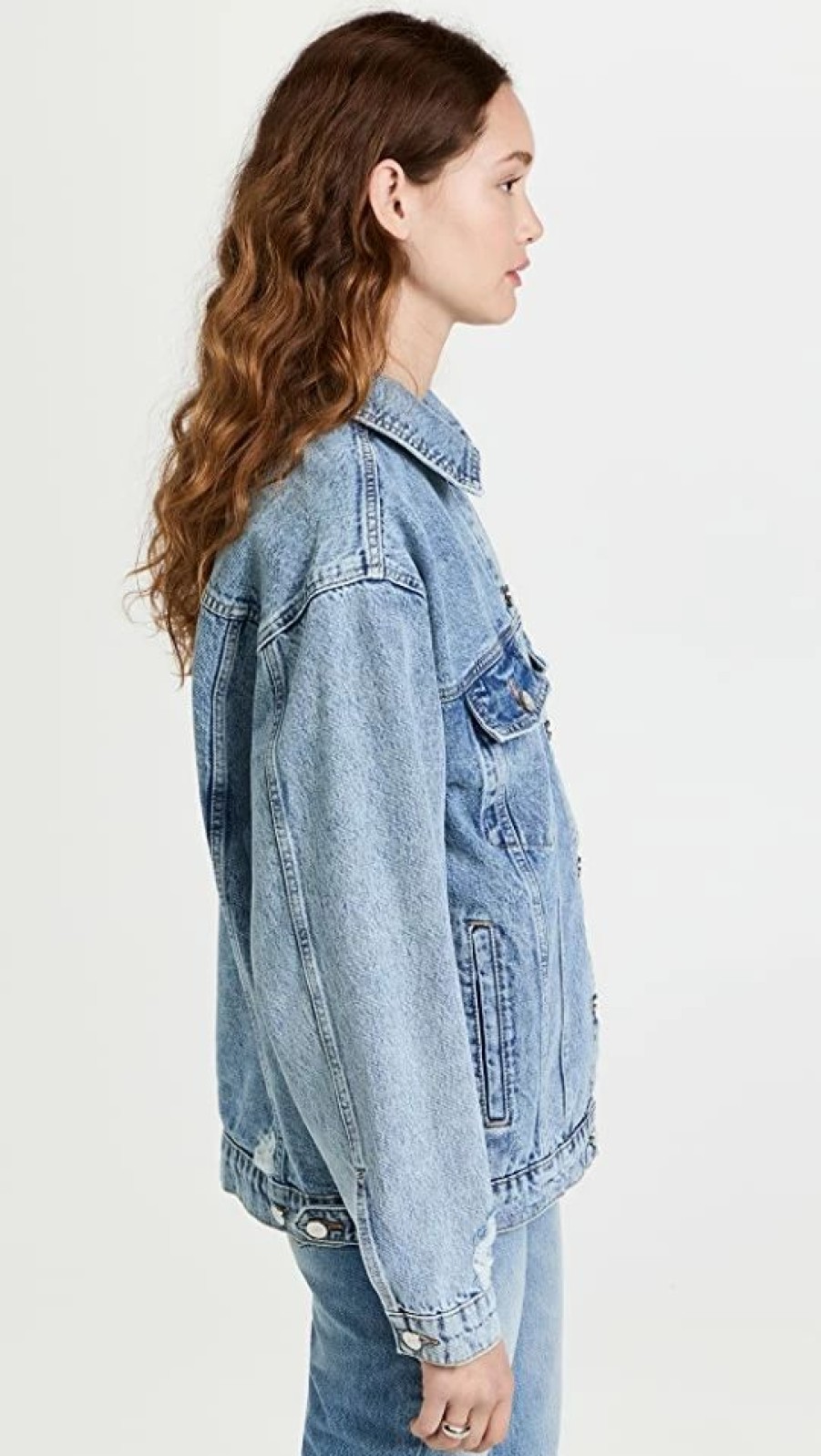 Jean Jackets * | Deals Anine Bing Rory Denim Jacket Vintage Blue