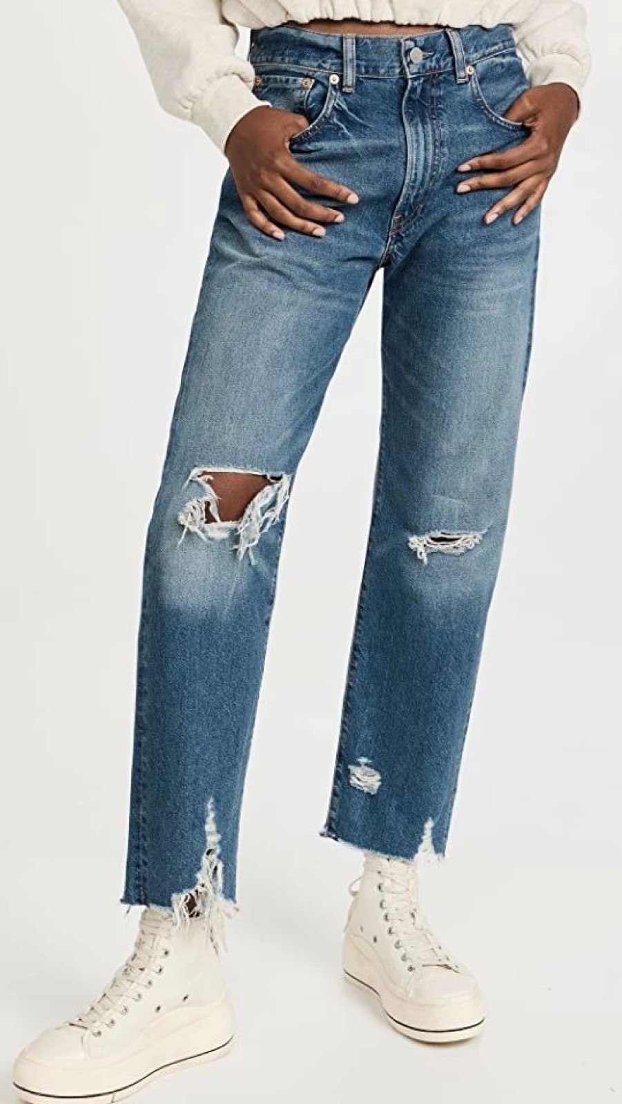 Distressed Jeans * | Outlet Denimist Lucy Boyfriend Jeans Burke