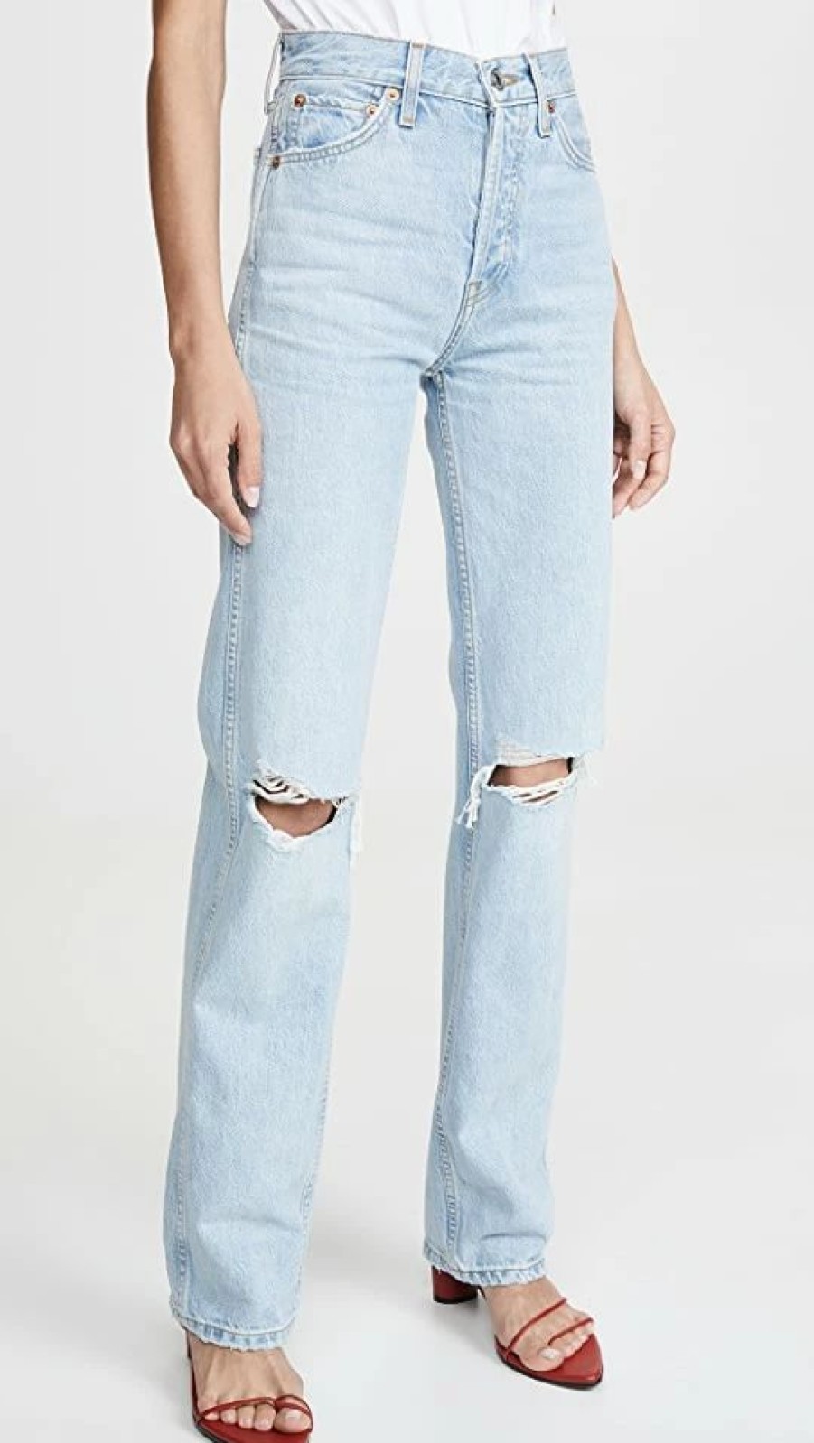 Distressed Jeans * | Best Deal Re/Done High Rise Rigid Loose Jean Bleach Destroy