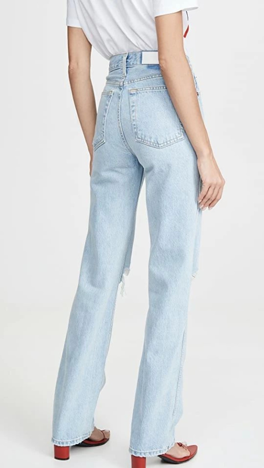 Distressed Jeans * | Best Deal Re/Done High Rise Rigid Loose Jean Bleach Destroy