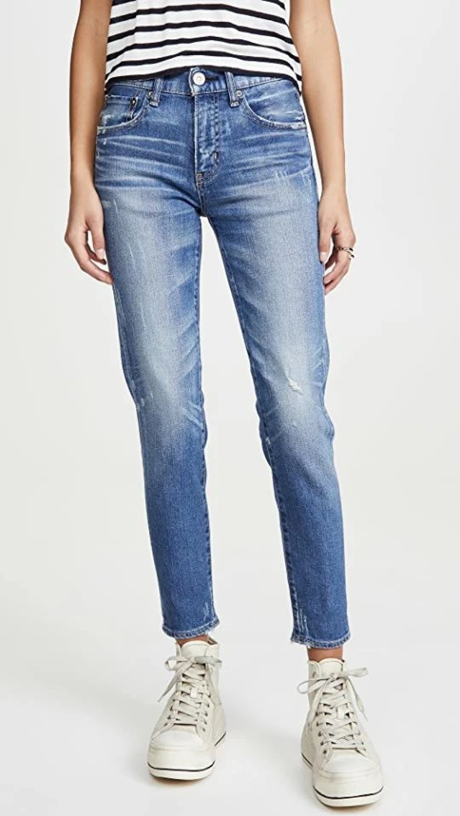 Distressed Jeans * | Discount Moussy Vintage Velma Skinny Jeans Blue