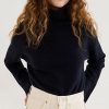 Turtle & Mock Necks * | Discount Alex Mill Betty Turtleneck Sweater In Cashmere Navy