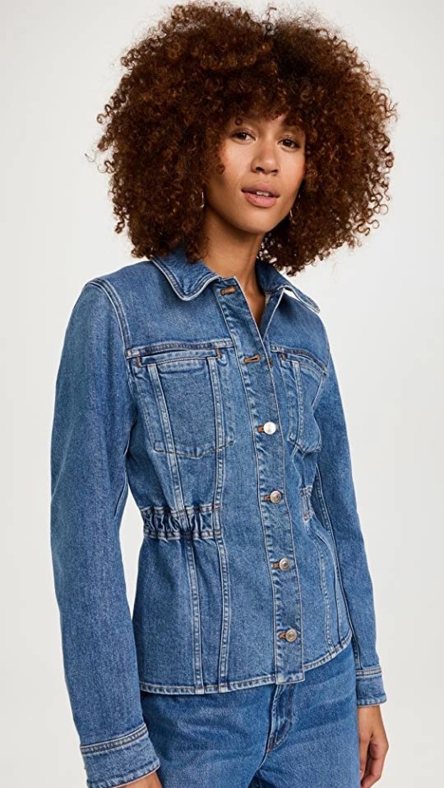 Jean Jackets * | Flash Sale Stella Mccartney Blue Waisted Denim Jacket Medium Blue