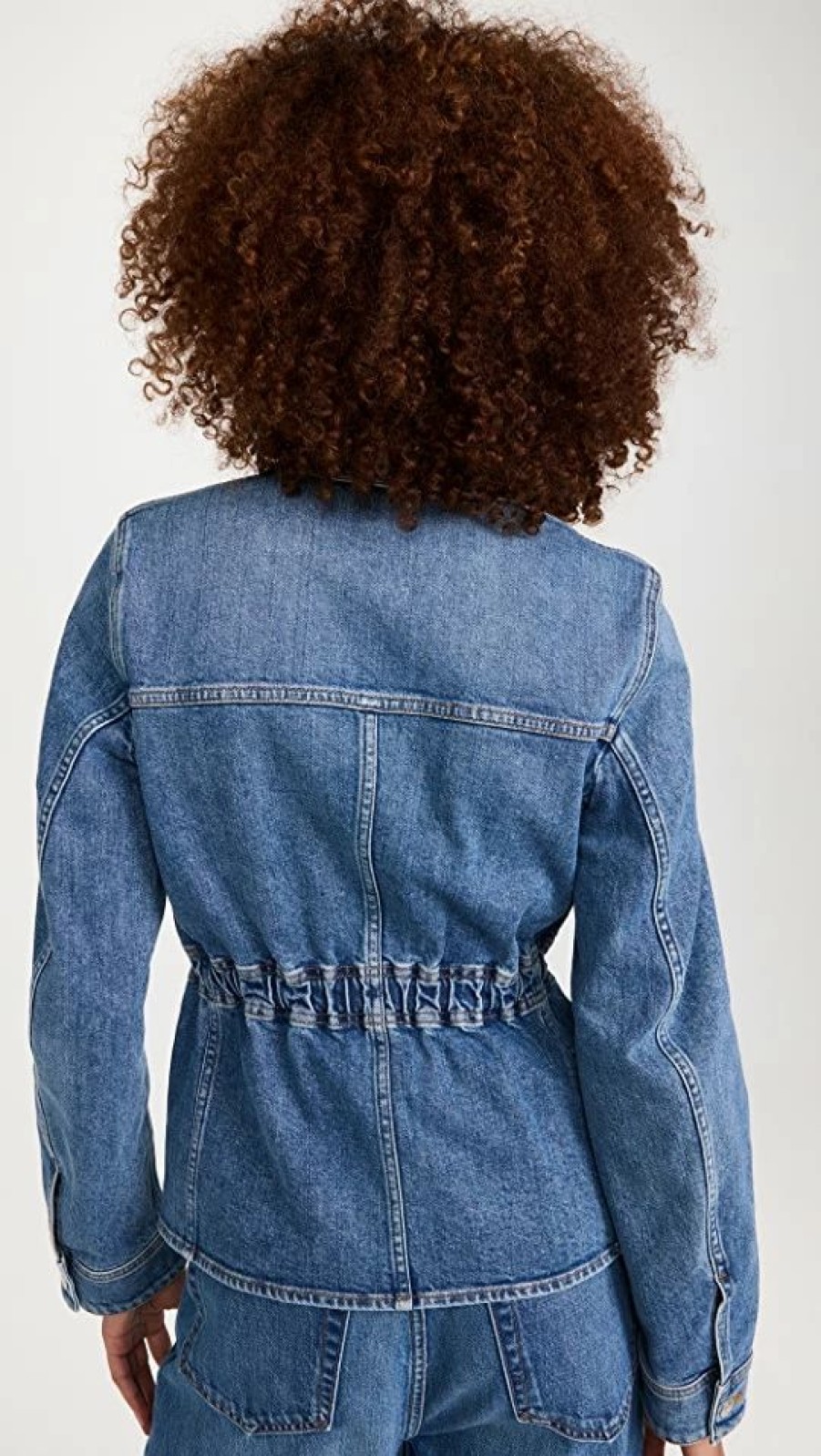 Jean Jackets * | Flash Sale Stella Mccartney Blue Waisted Denim Jacket Medium Blue