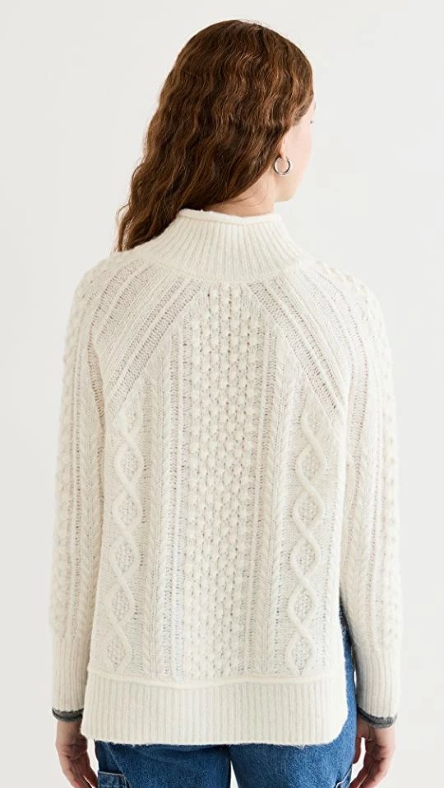 Turtle & Mock Necks * | Buy Alex Mill Camil Cable Sweater Ivory