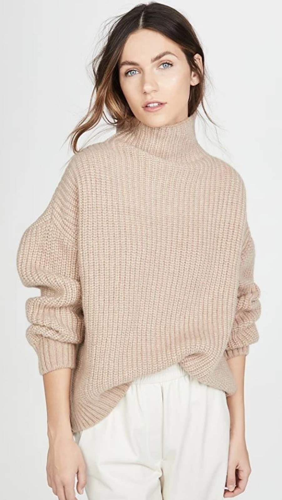 Turtle & Mock Necks * | Hot Sale Anine Bing Sydney Sweater Tan