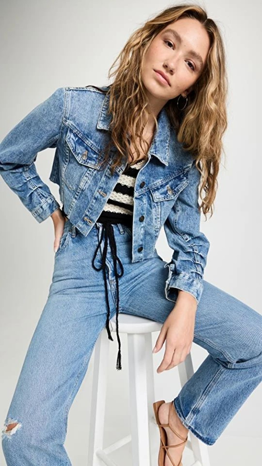 Jean Jackets * | Best Reviews Of Free People Ollie Femme Trucker Jacket Aged Stone